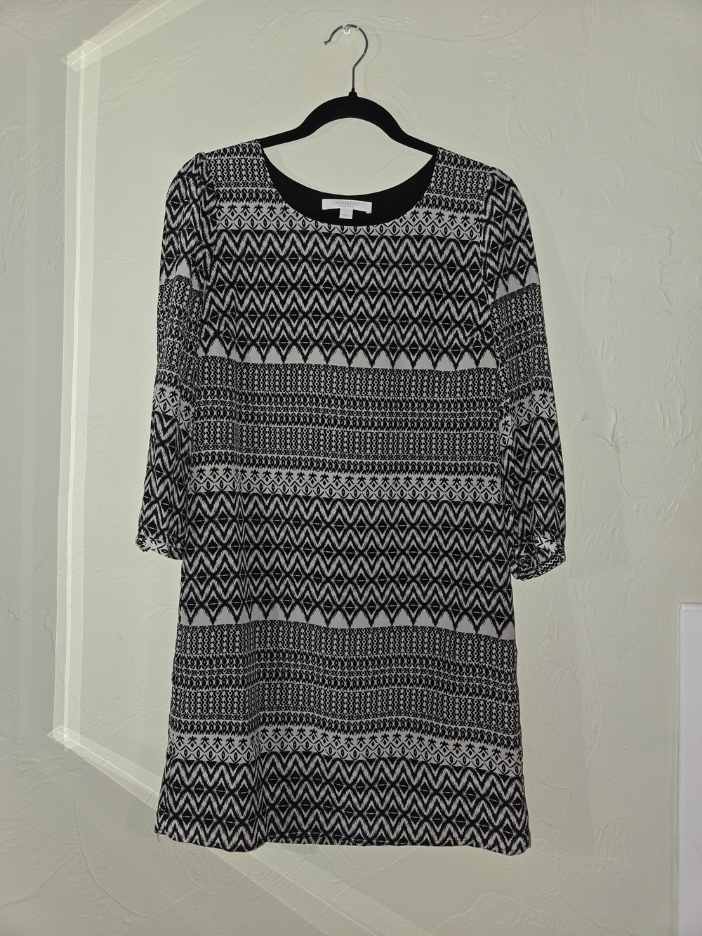 Piperlime 100% Silk Geometric Tribal Print Shift Dress